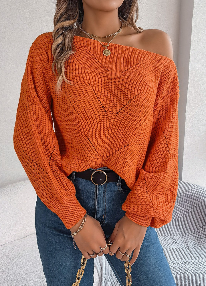 Gerlinde | Damen Strickpullover | Schulterfrei