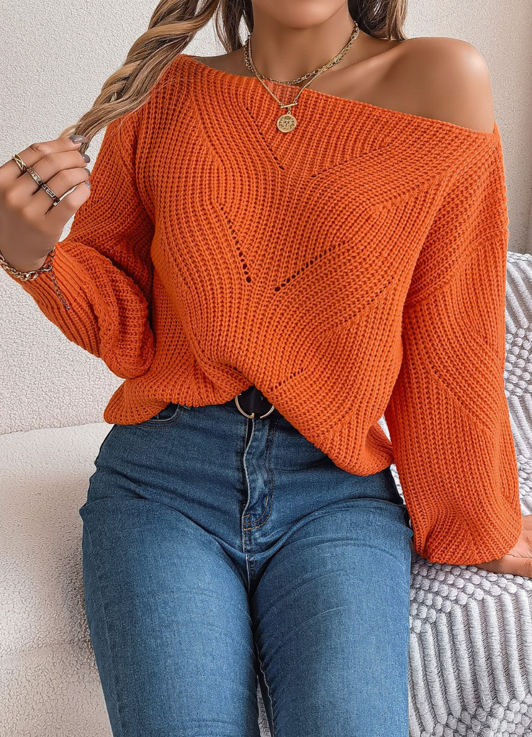Gerlinde | Damen Strickpullover | Schulterfrei