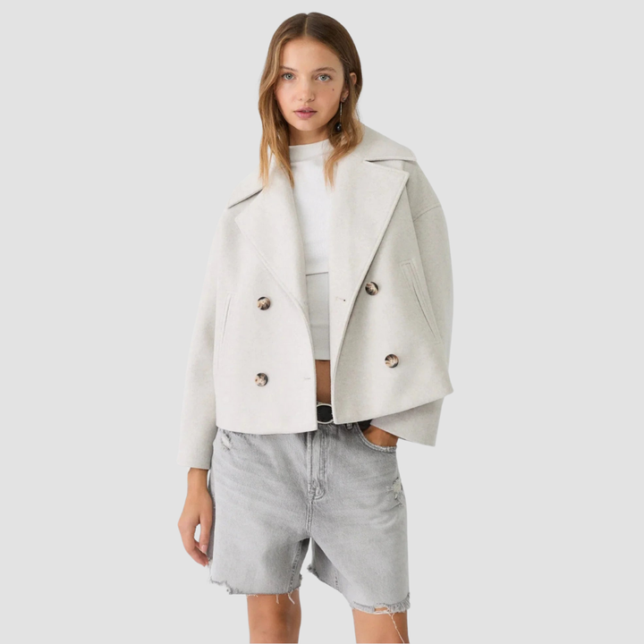 Olinda | Damen Kurz Mantel | Doppelreihig