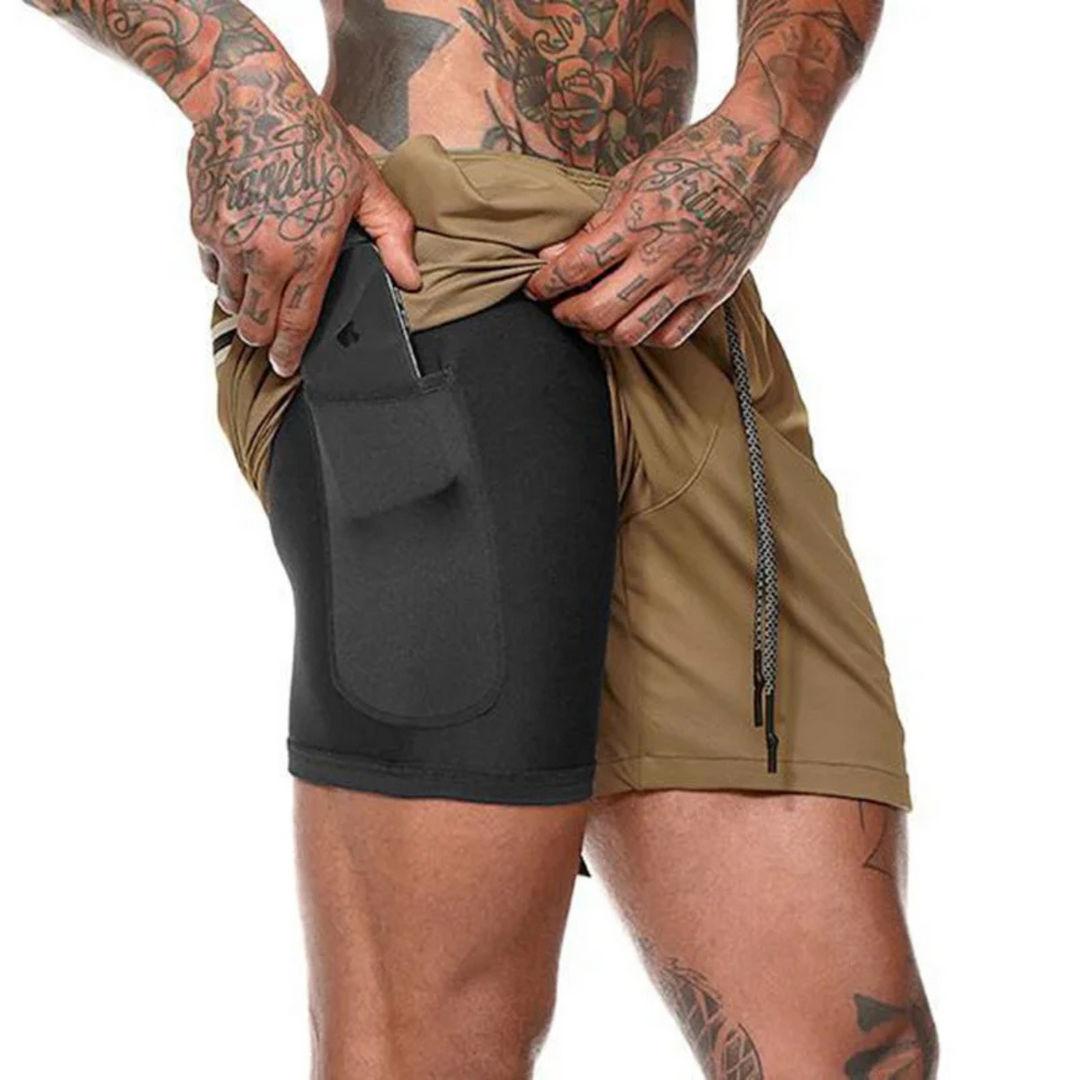 Wolfram | Sportliche Laufshorts Für Herren | Doppellagig