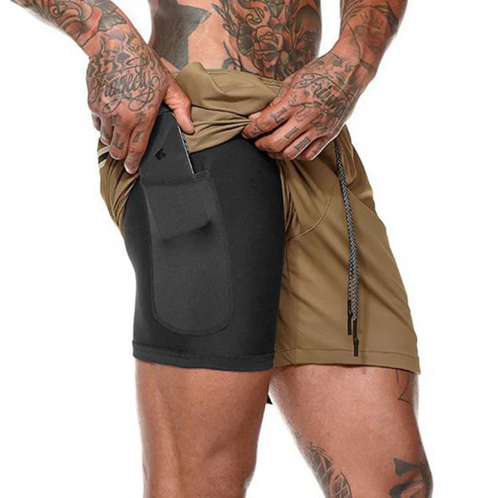 Wolfram | Sportliche Laufshorts Für Herren | Doppellagig