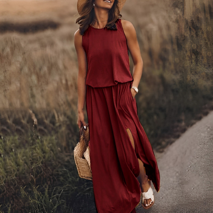 Catrin | Damen Maxikleid | Ärmellos