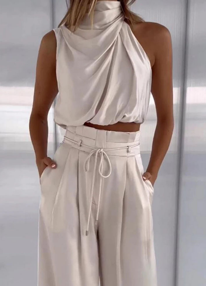 Anna | Damen Party Outfit Set | Weites Bein