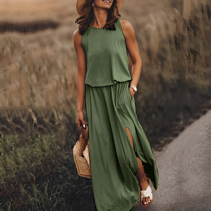 Catrin | Damen Maxikleid | Ärmellos