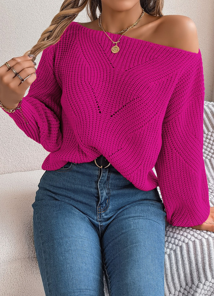 Gerlinde | Damen Strickpullover | Schulterfrei