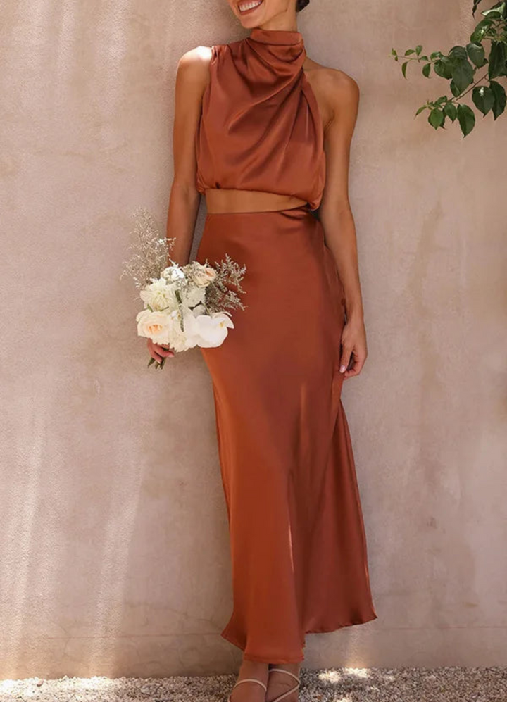 Mitzi | Damen Elegant Zweiteiliges Set | Neckholder