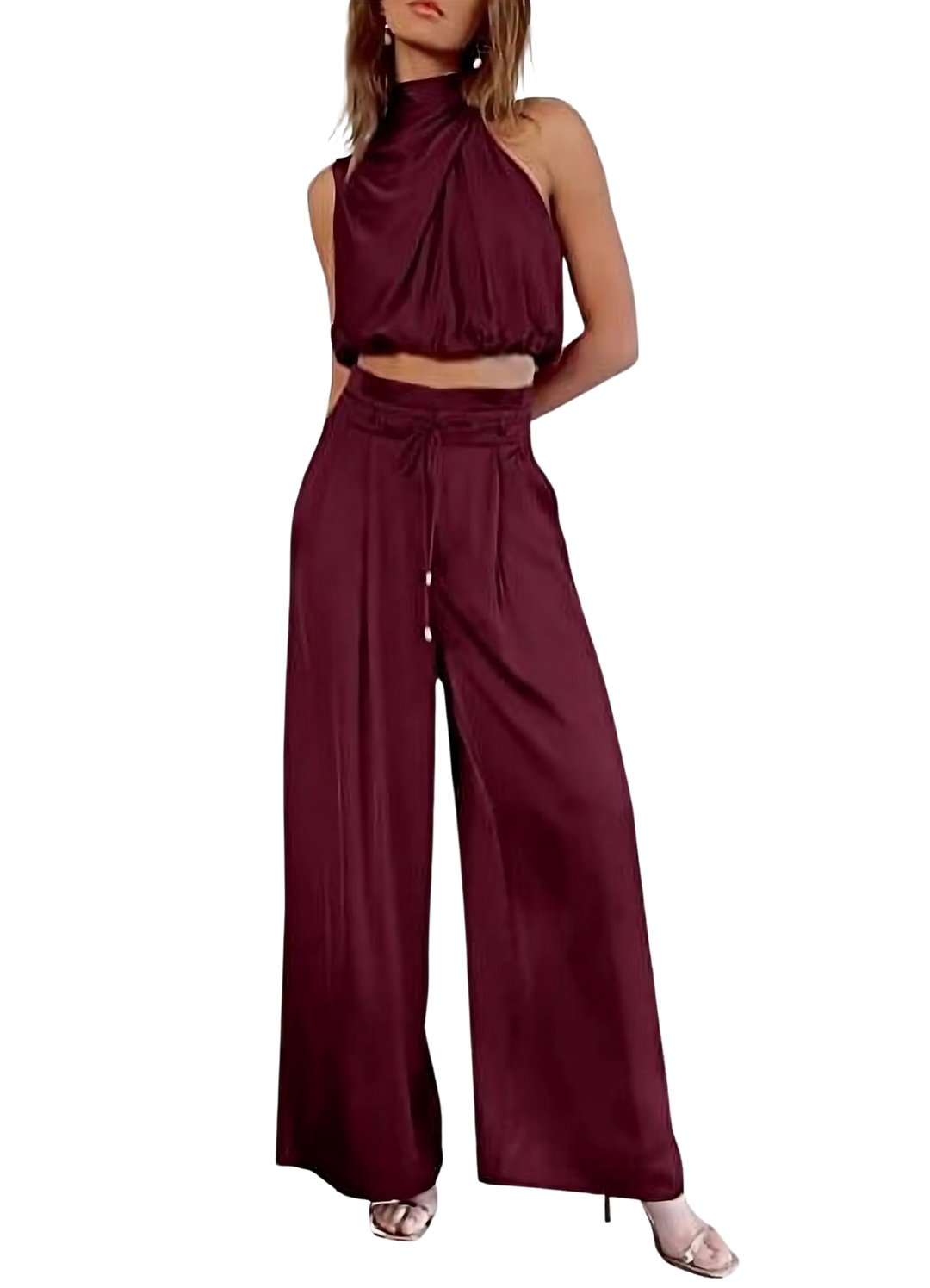 Anna | Damen Party Outfit Set | Weites Bein