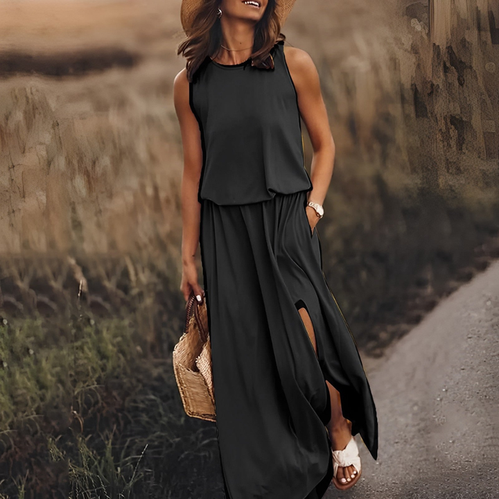 Catrin | Damen Maxikleid | Ärmellos