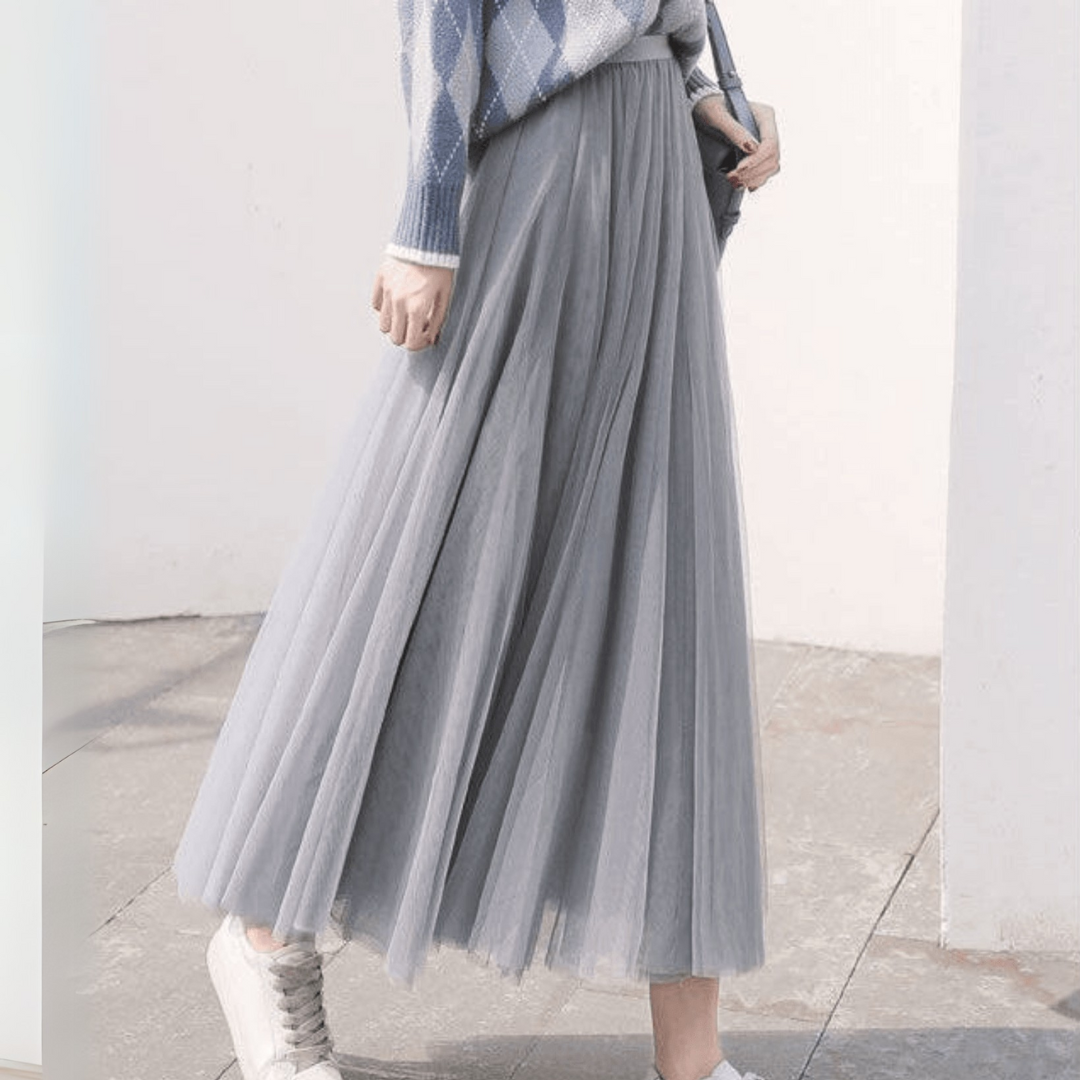 Gracie | Damen Langer Rock | Hohe Taille