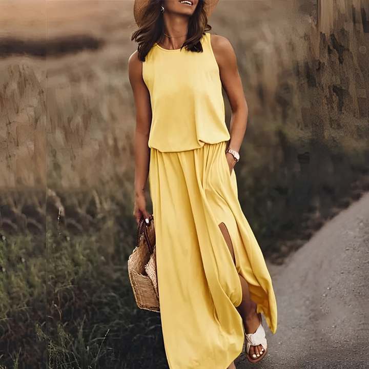 Catrin | Damen Maxikleid | Ärmellos