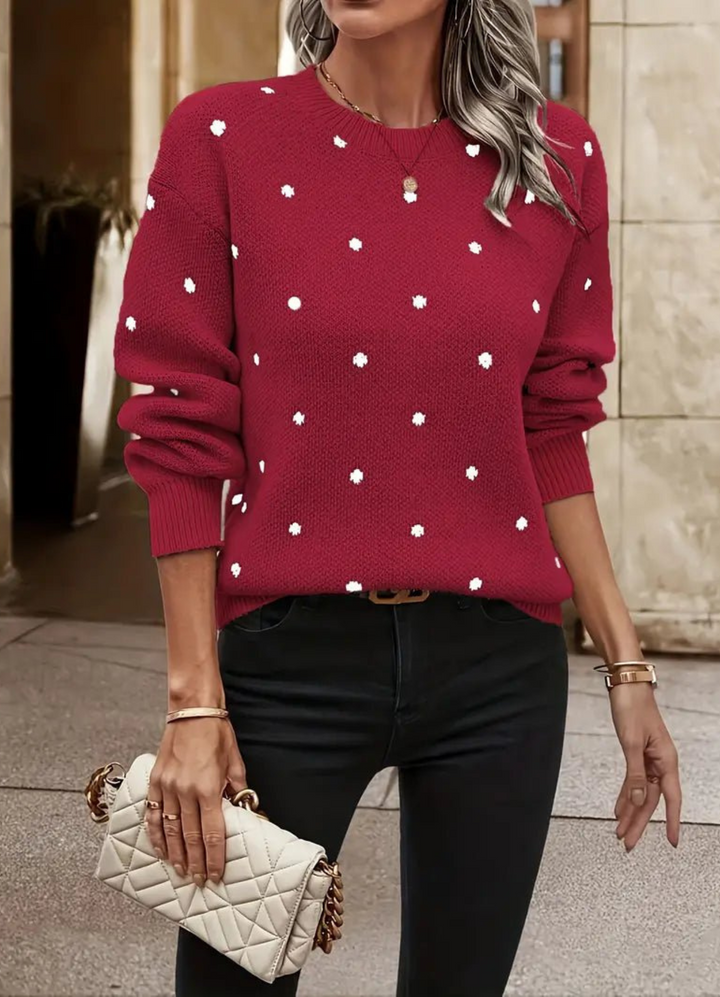 Thea | Damen Strickpullover | Gepunktet