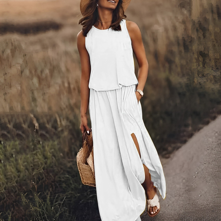 Catrin | Damen Maxikleid | Ärmellos