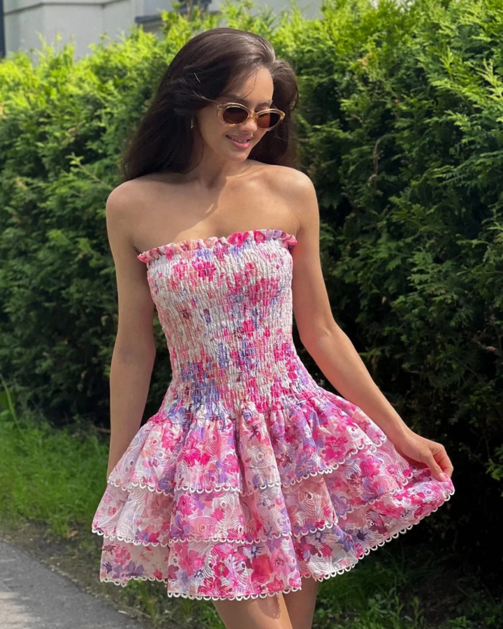 Zahara | Elegantes Midikleid Mit Rüschen Für Damen | Sommer