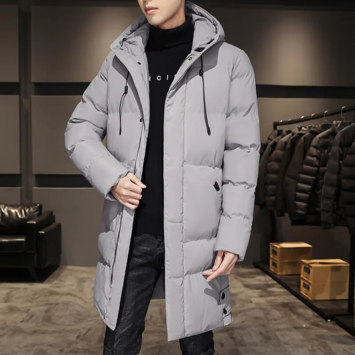 Thomaset | Herren Lange Winter Puffer Jacke | Kapuze