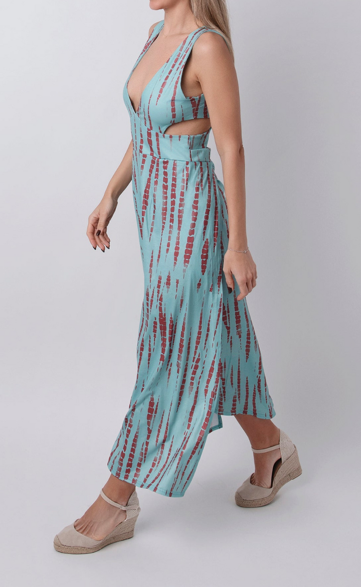 Saira | Tie Dye Kleid mit Schlitz für Damen | Sommer