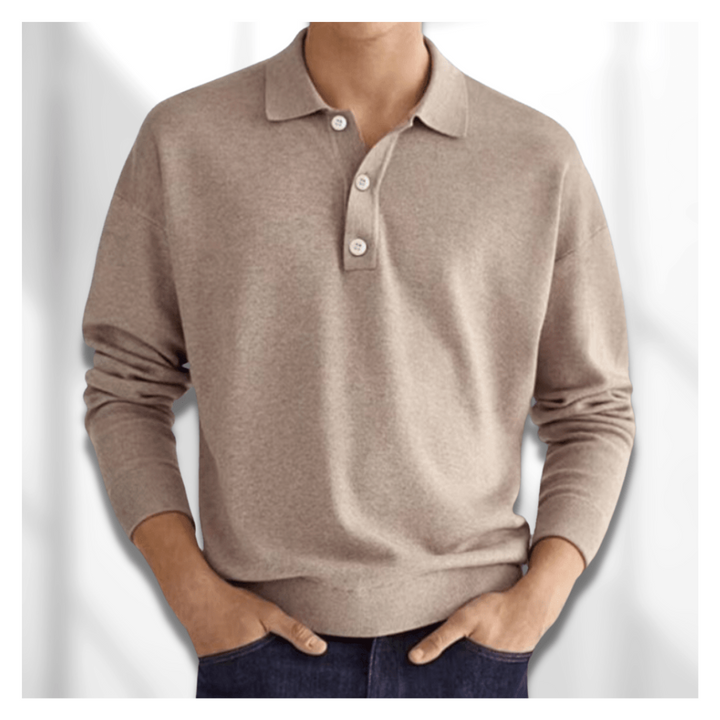 Herren Halb Reißverschluss Warme Polo Pullover | Langarm