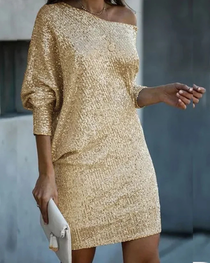 Sheri | Glänzendes One-Shoulder-Minikleid für Damen | Ball