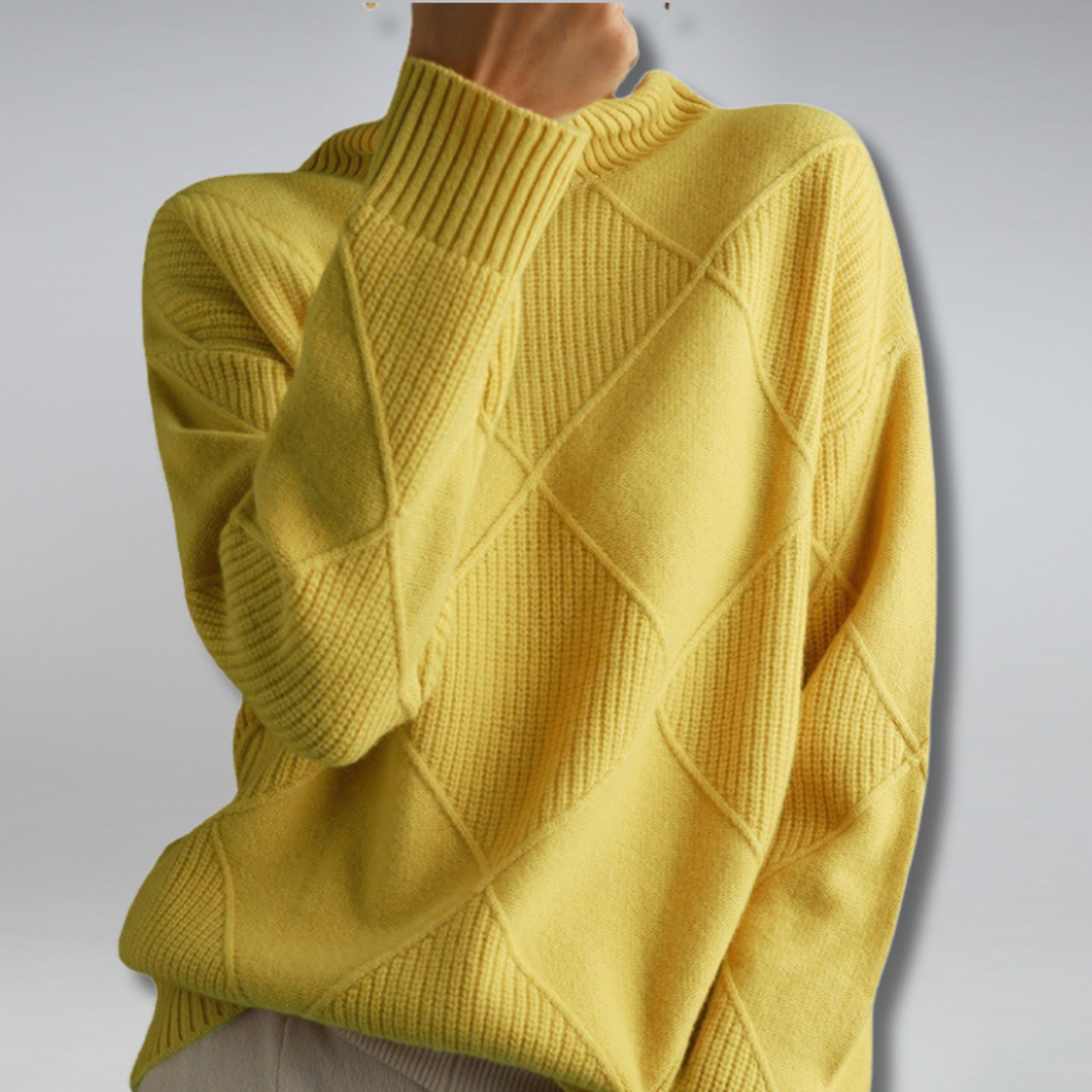 Damen Rollkragen Strick Warme Pullover | Langarm