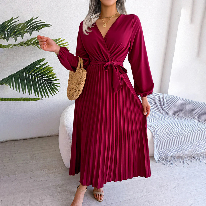 Lilith | Fließendes Faltenkleid Für Damen | Maxi