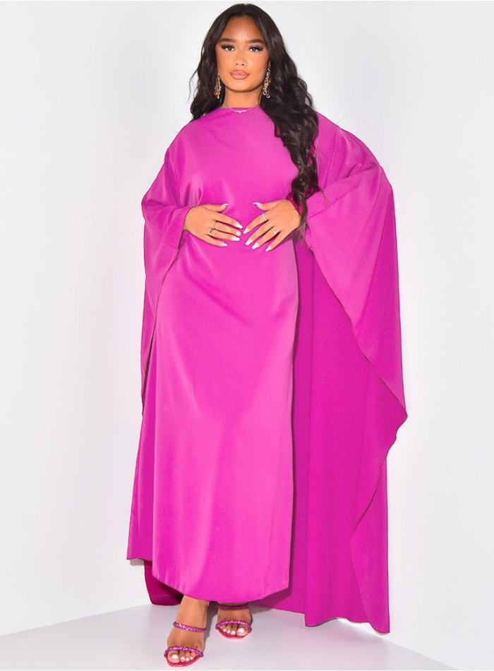 Pia | Cape Maxikleid für Frauen | Musselin