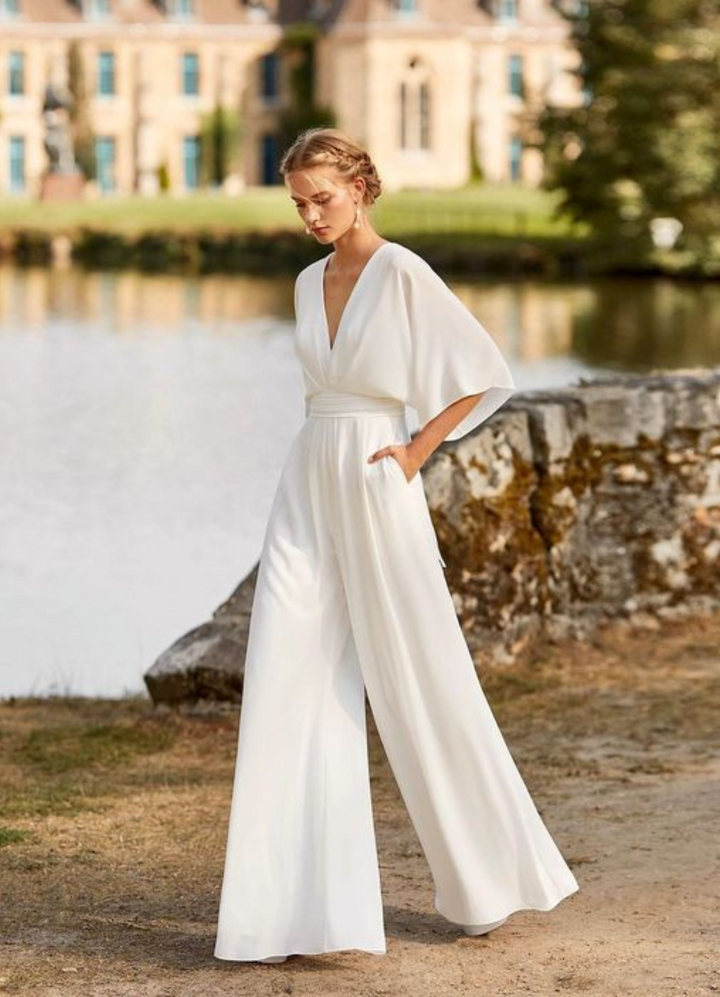 Marline | Damen Breites Bein Jumpsuit | Elegant