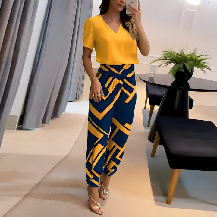 Ana | Bluse und Hose Set für Damen | Hosenträger