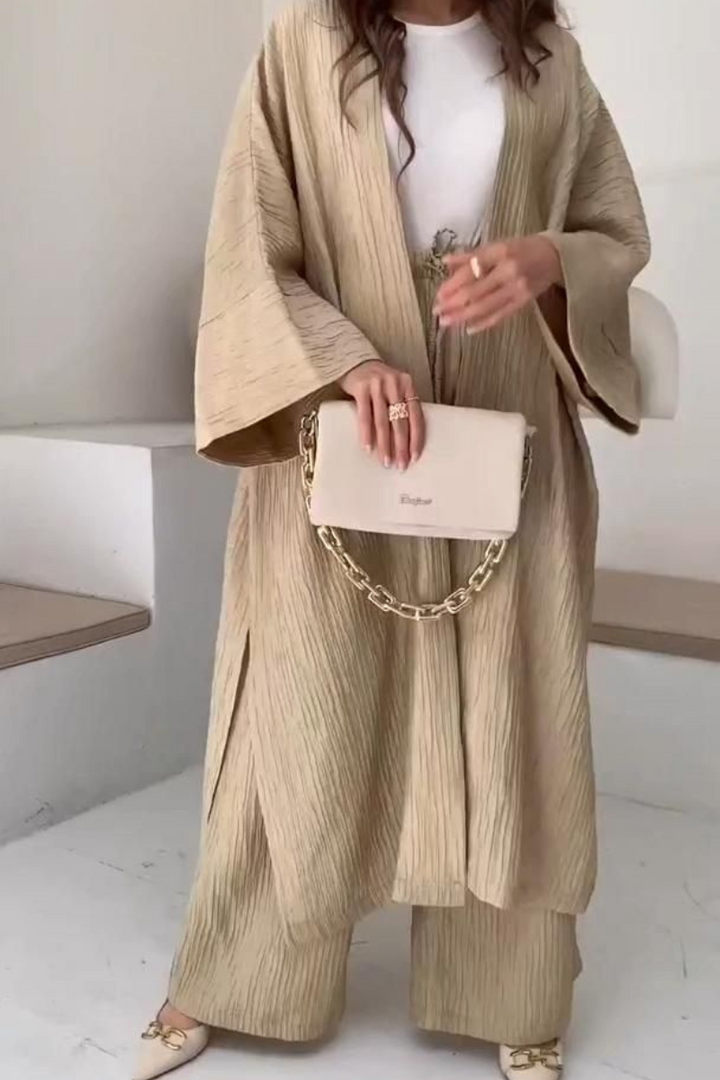 Xaviery | Entspanntes Strickjacken- und Hosen-Set für Damen | Langarm
