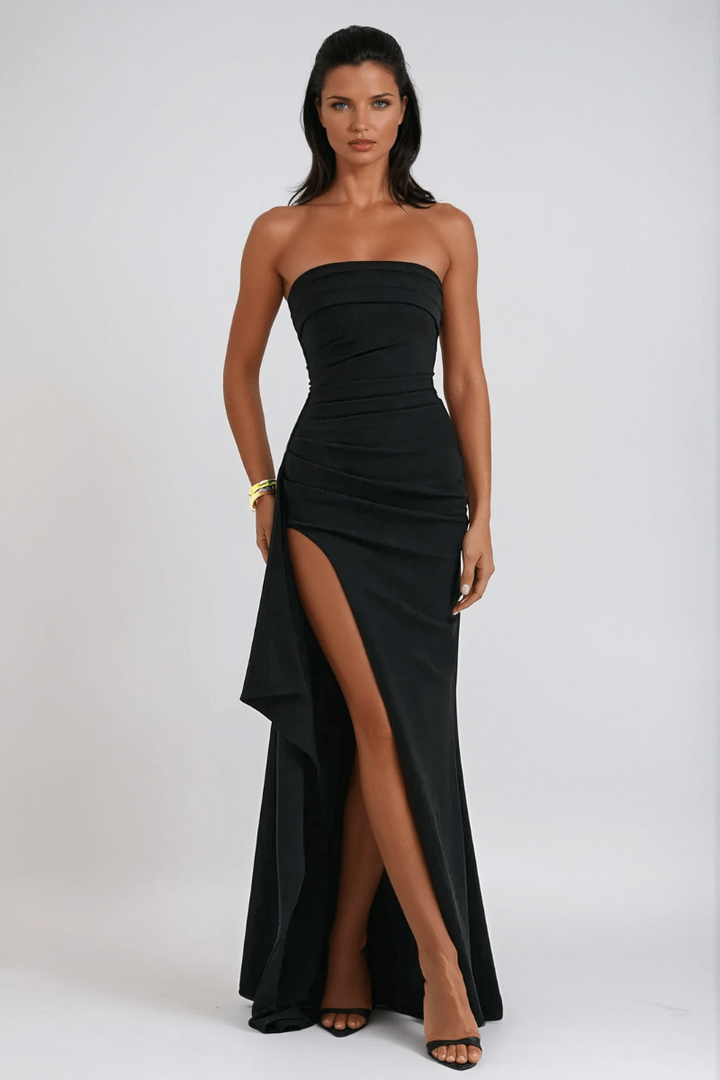 Fiorella | Strahlenkleid mit Schlitz für Damen | Abiball