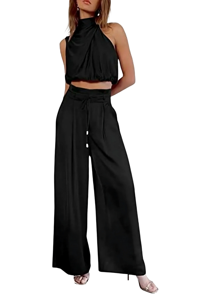Anna | Damen Party Outfit Set | Weites Bein