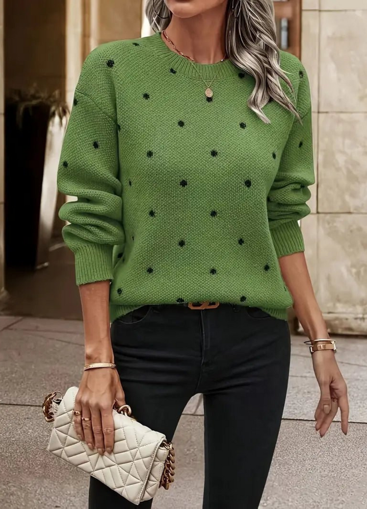 Thea | Damen Strickpullover | Gepunktet