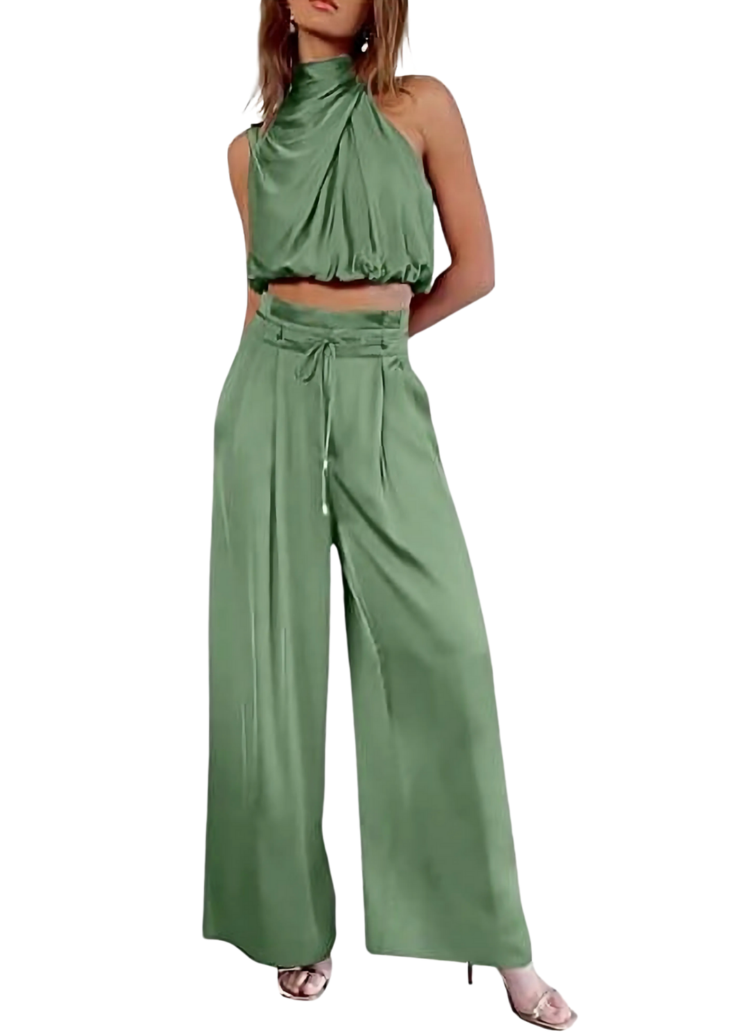 Anna | Damen Party Outfit Set | Weites Bein