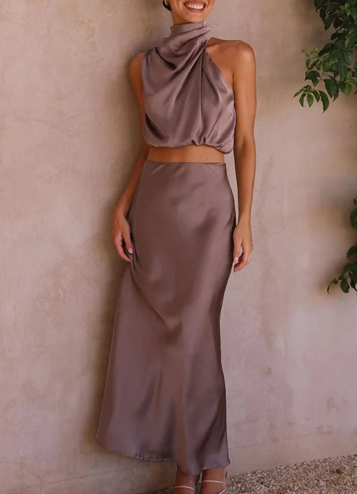 Mitzi | Damen Elegant Zweiteiliges Set | Neckholder