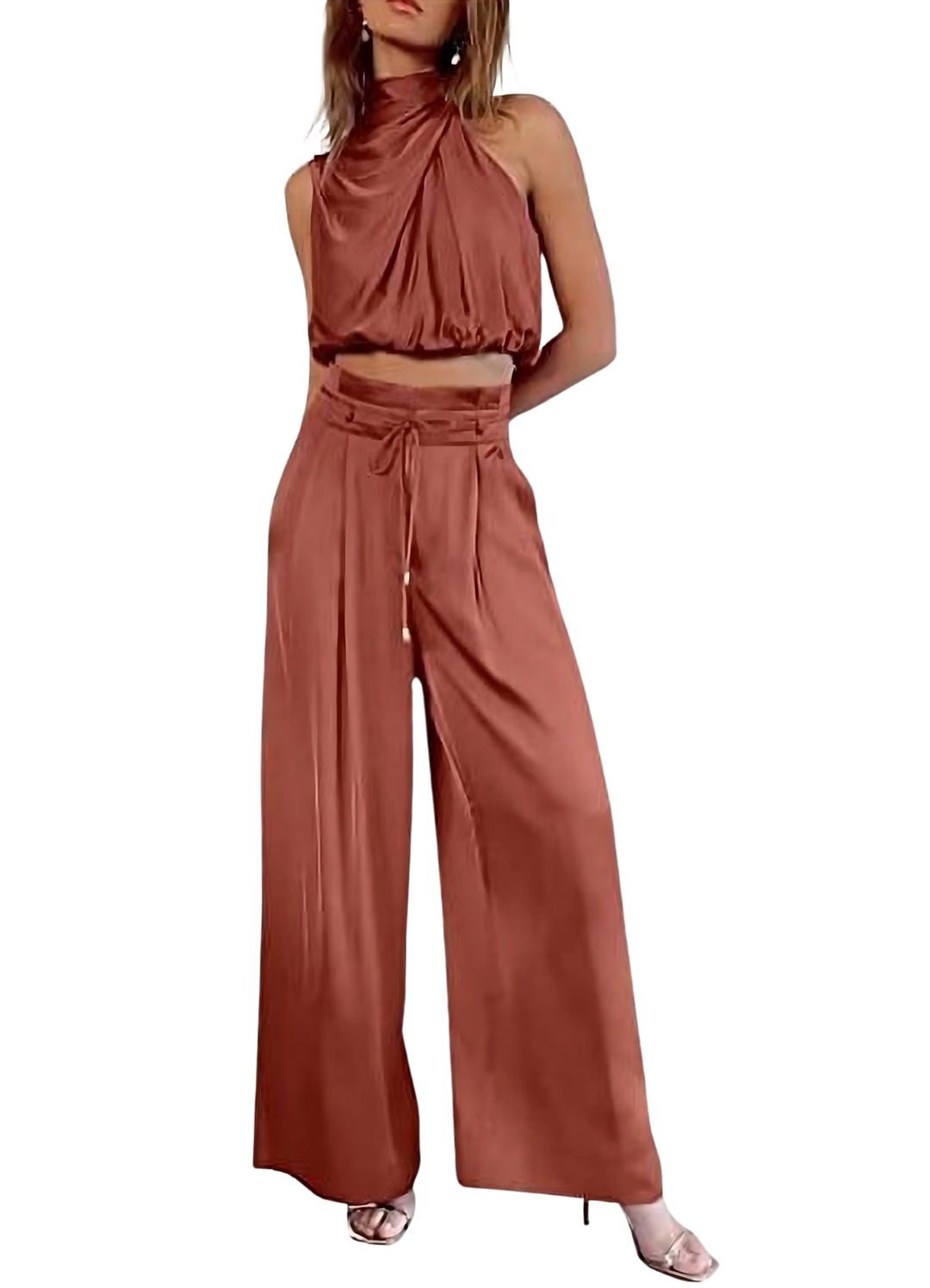 Anna | Damen Party Outfit Set | Weites Bein