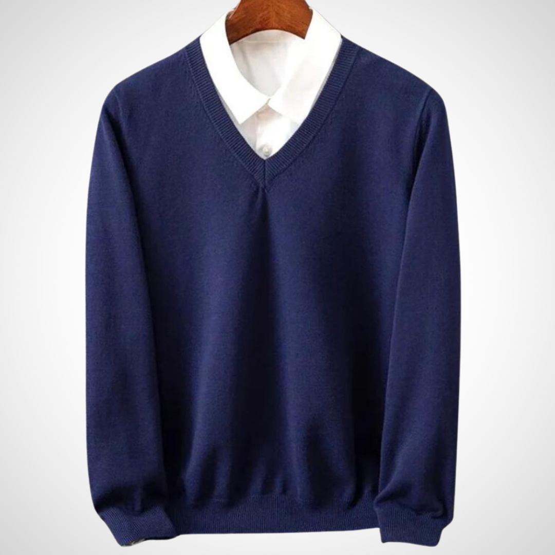Juliusz | Herren V-Ausschnitt Pullover | Warm