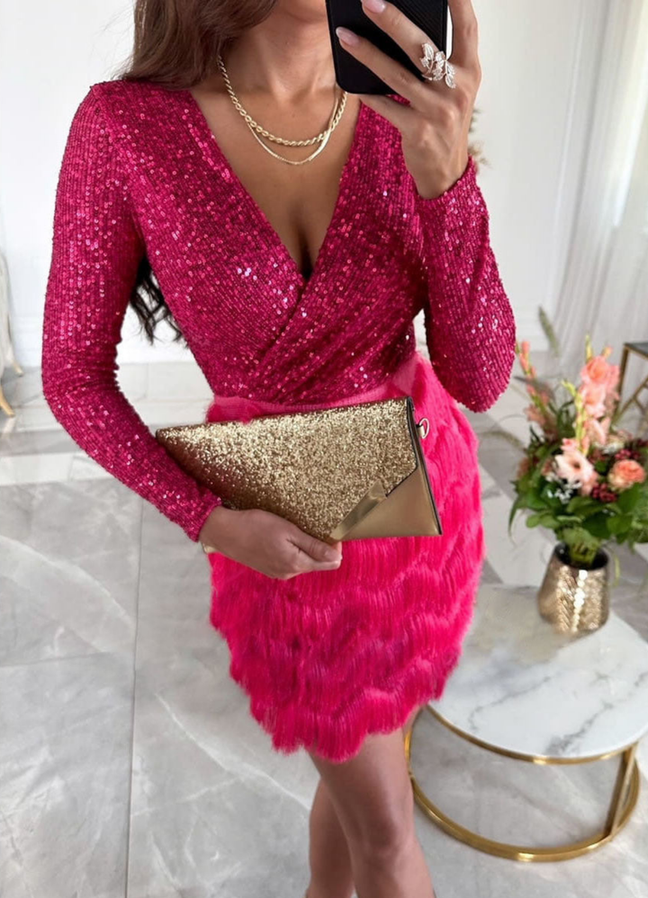 Lilli | Damen Party Kleid Pailletten | Mini