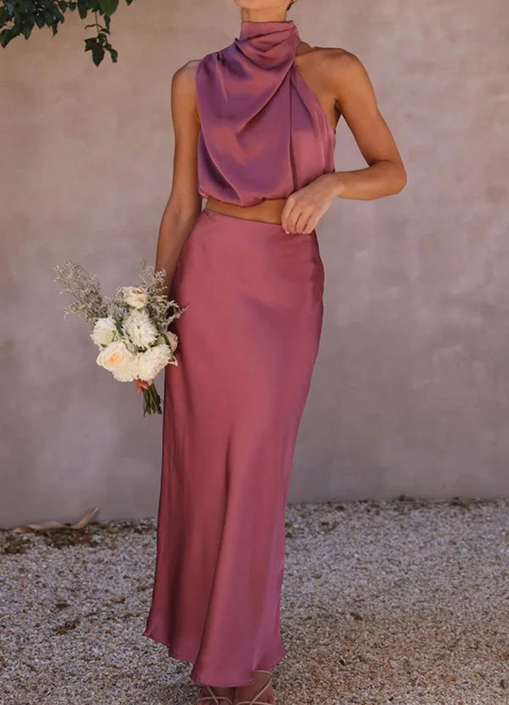Mitzi | Damen Elegant Zweiteiliges Set | Neckholder