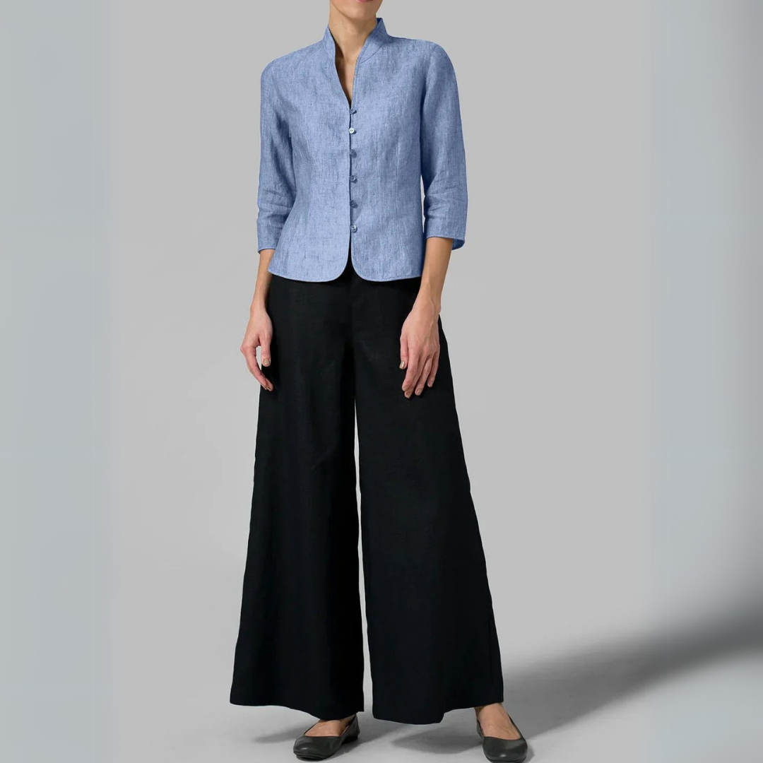Dita | Damen Bluse mit Stehkragen | Bequem