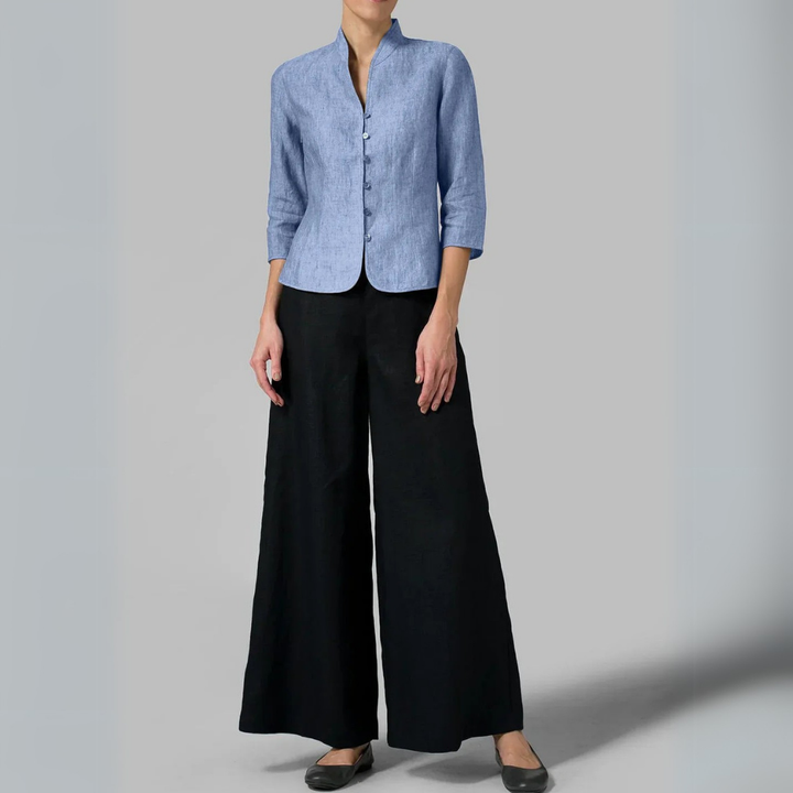 Dita | Damen Bluse mit Stehkragen | Bequem