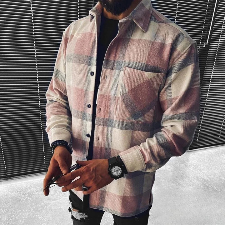 Patrick | Herren Kariertes Langarmhemd | Modern