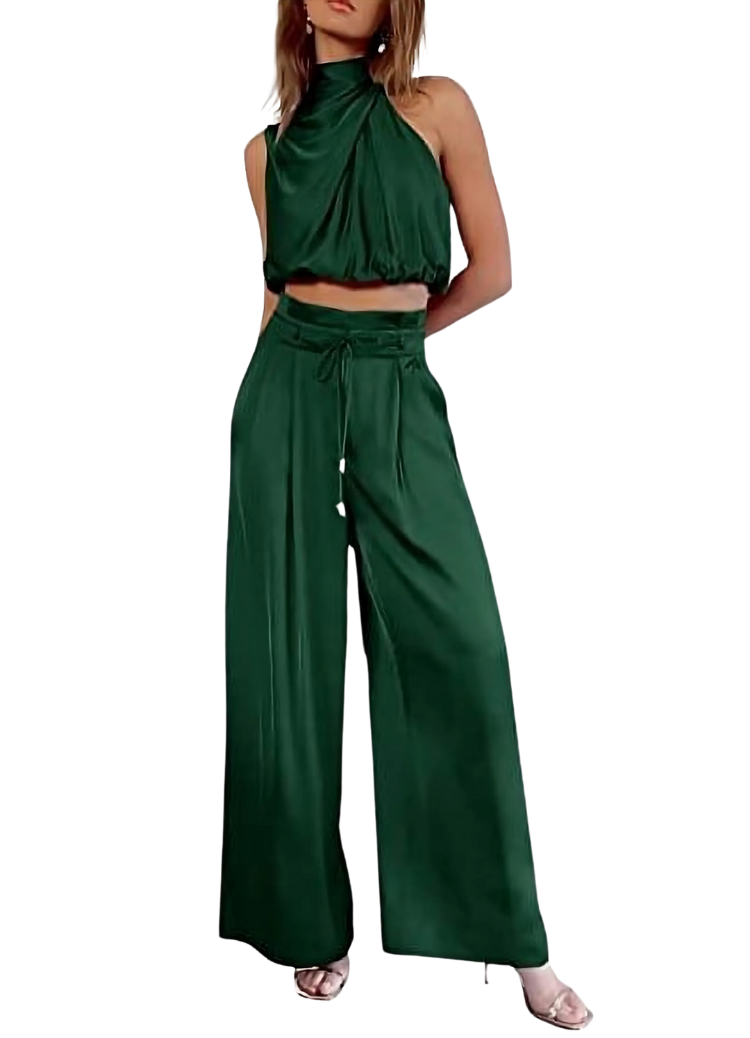 Anna | Damen Party Outfit Set | Weites Bein