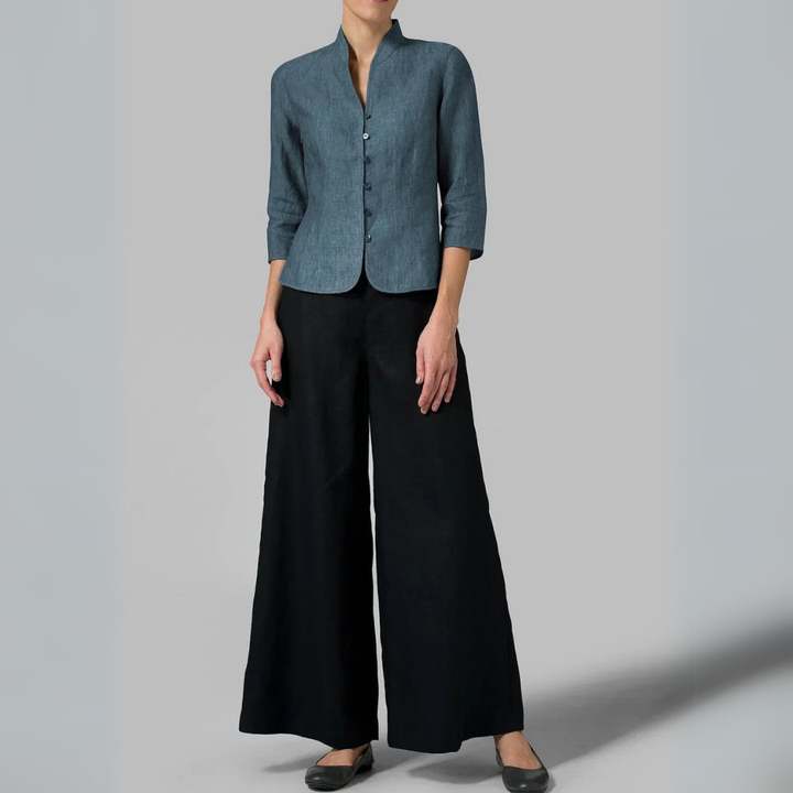 Dita | Damen Bluse mit Stehkragen | Bequem