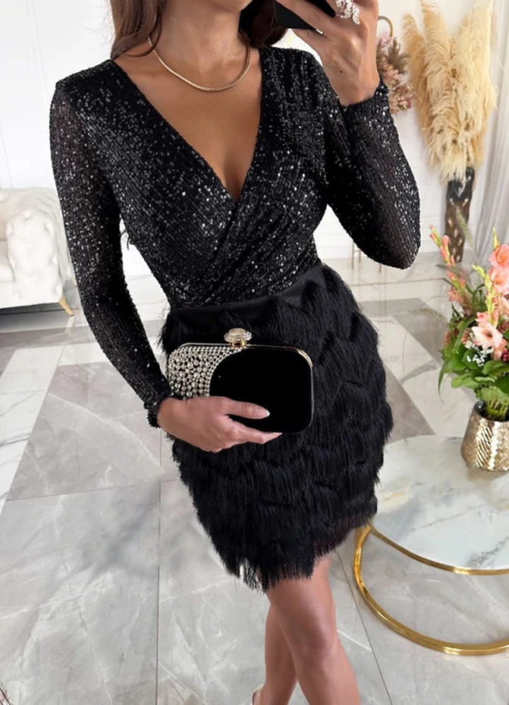 Lilli | Damen Party Kleid Pailletten | Mini