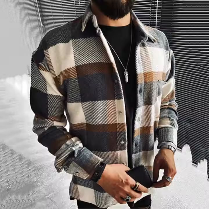 Patrick | Herren Kariertes Langarmhemd | Modern