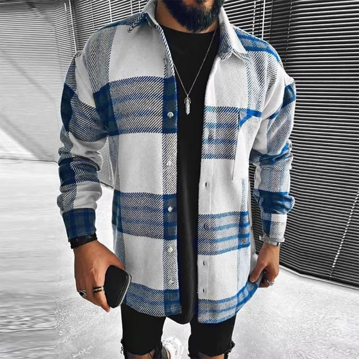 Patrick | Herren Kariertes Langarmhemd | Modern