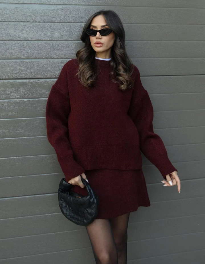 Serilda | Damen Rock und Pullover Set | Eleganter Stil