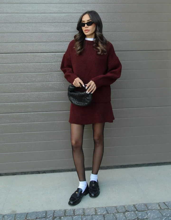Serilda | Damen Rock und Pullover Set | Eleganter Stil