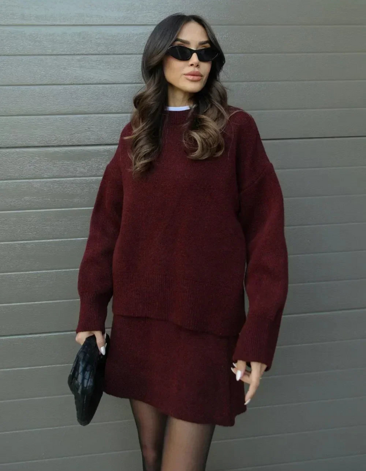 Serilda | Damen Rock und Pullover Set | Eleganter Stil