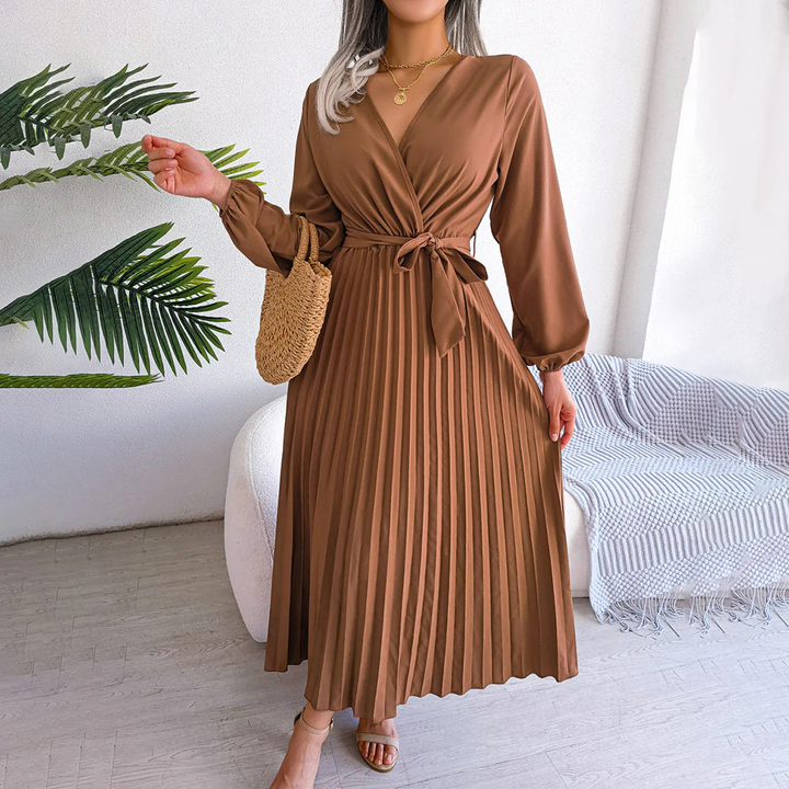 Lilith | Fließendes Faltenkleid Für Damen | Maxi