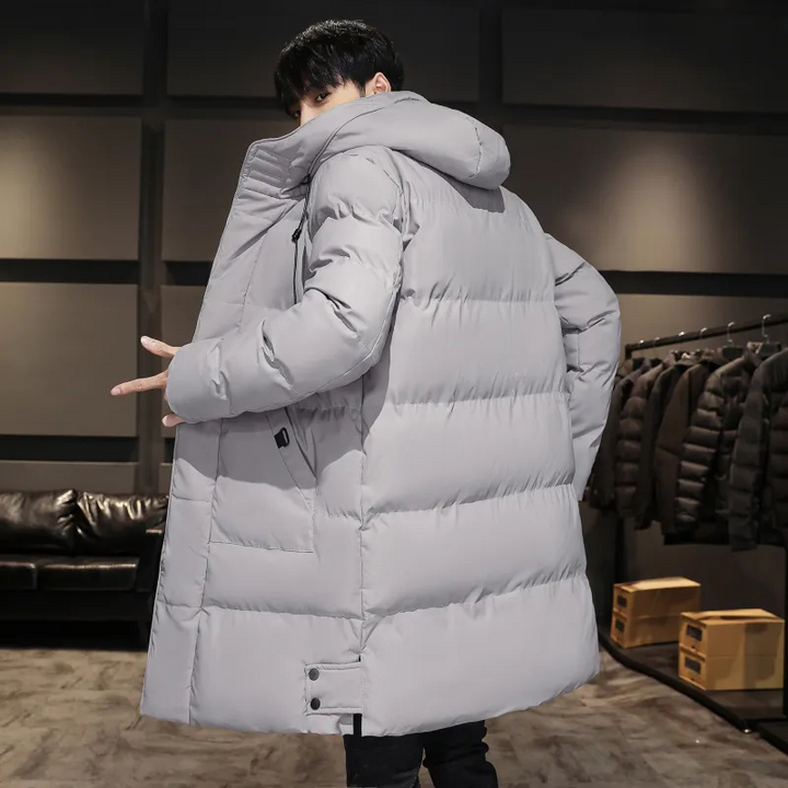 Thomaset | Herren Lange Winter Puffer Jacke | Kapuze
