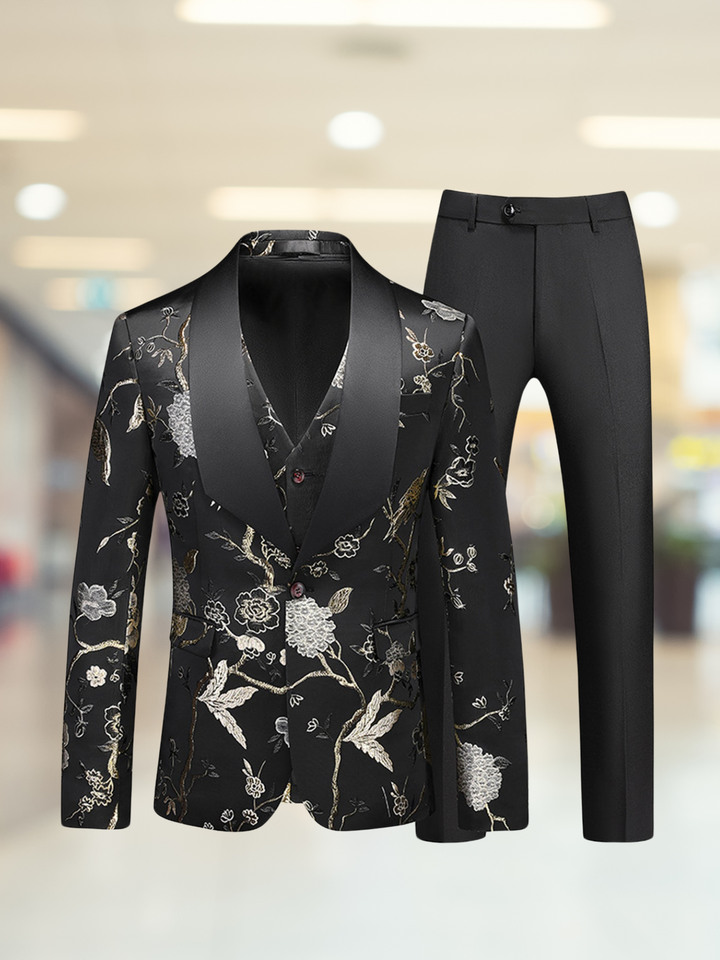 Dion | Schicker Herren-Dreiteiler Für Herren | Blumenmuster